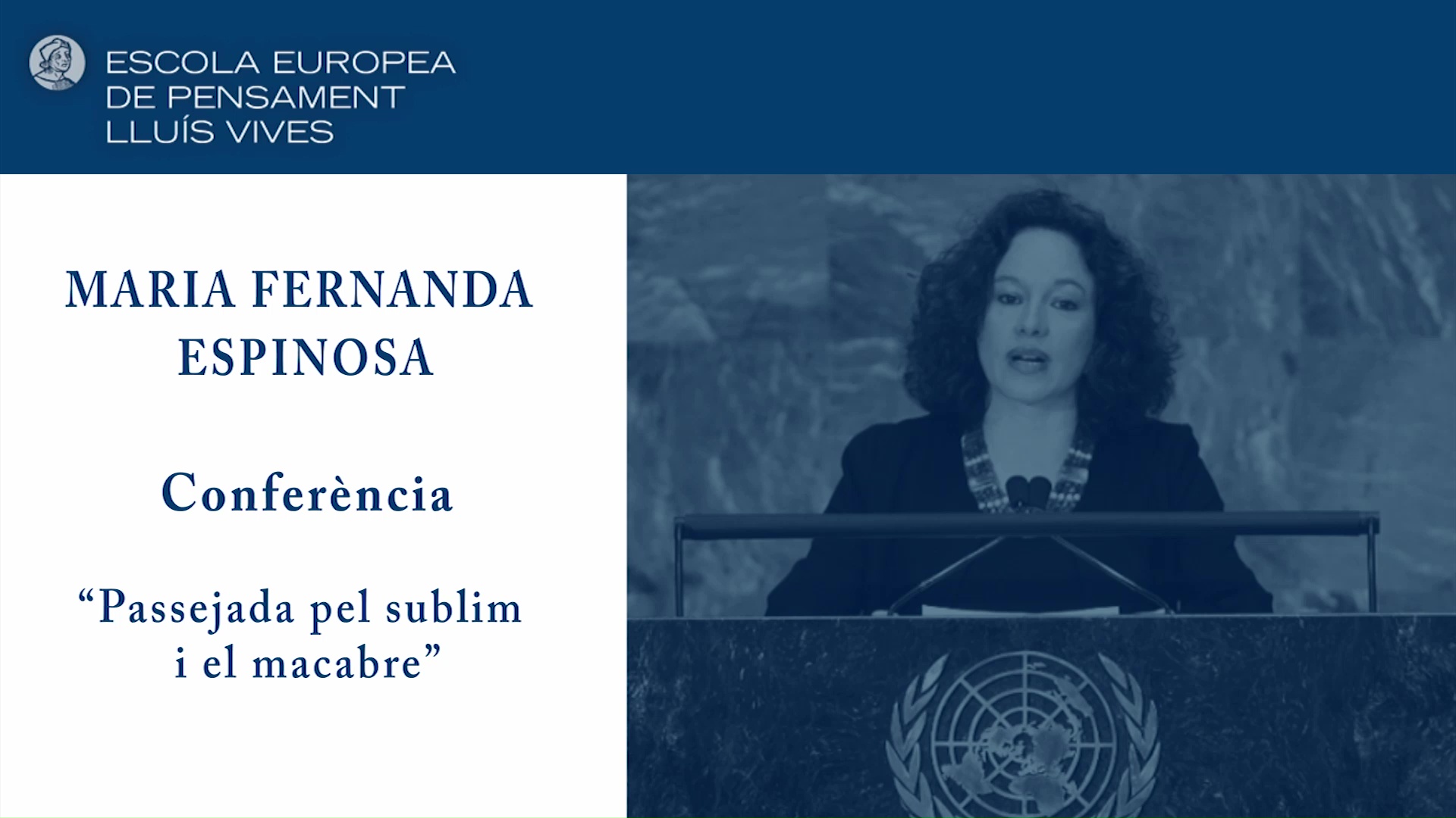 Imatge de la portada del video;EEPLV Conferència Maria Fernanda Espinosa
